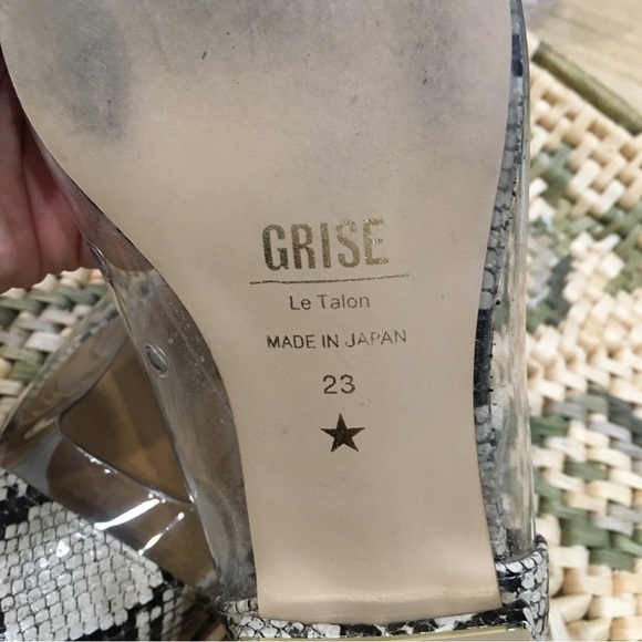 GRISE LE TALON snakeskin clear flats. Made in Japan size 23 - Picture 3 of 7